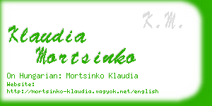 klaudia mortsinko business card